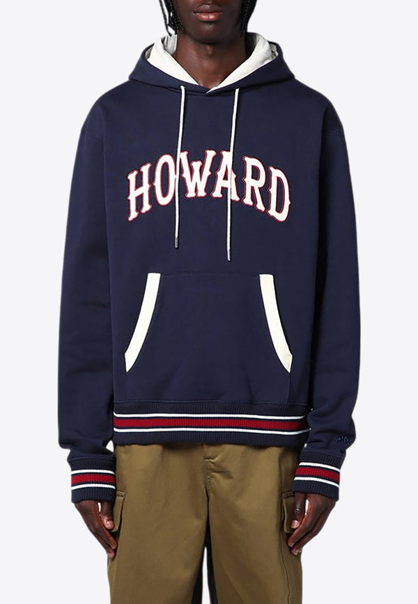 Wales Bonner Howard Logo Patch Hooded Sweatshirt Navy UA24JE01JE14/P_WALEB-4692