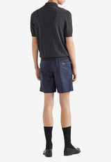 Prada Triangle Logo Swim Shorts Blue