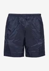 Prada Triangle Logo Swim Shorts Blue