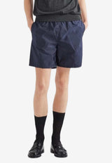 Prada Triangle Logo Swim Shorts Blue
