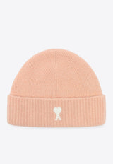 AMI PARIS Ami De Coeur Ribbed Knit Beanie Powder UBO005KN0135/R_AMI-6807