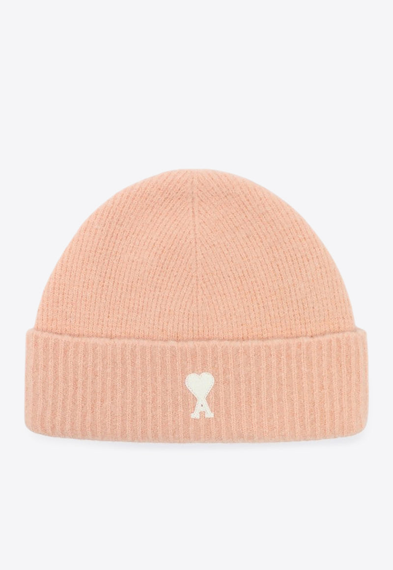 AMI PARIS Ami De Coeur Ribbed Knit Beanie Powder UBO005KN0135/R_AMI-6807