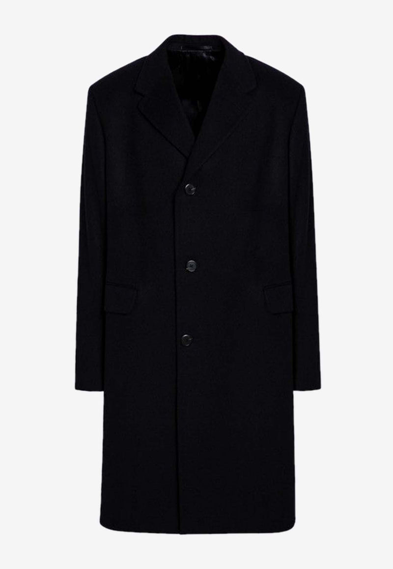 Prada Single-Breasted Wool Coat Blue UC506DOOO15J0/P_PRADA-F0008