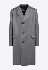 Prada Single-Breasted Wool Coat Gray UC554MOOO15O1/R_PRADA-F0031