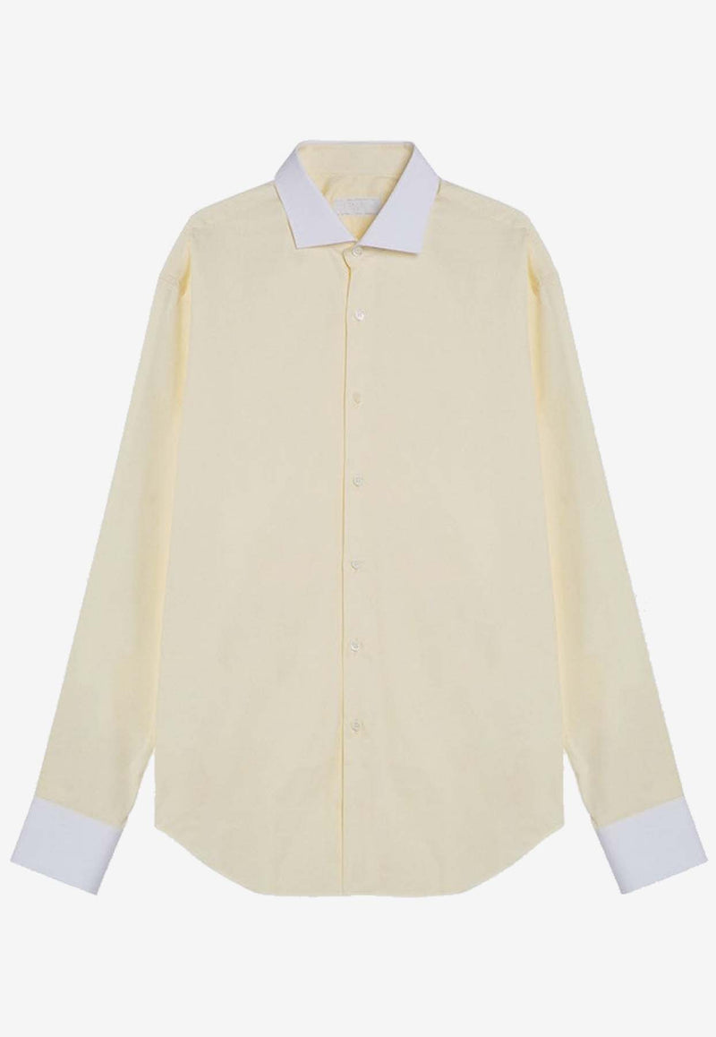 Prada Long-Sleeved Buttoned Shirt Cream UCN572OOO15MZ/P_PRADA-F0V4V