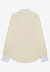 Prada Long-Sleeved Buttoned Shirt Cream UCN572OOO15MZ/P_PRADA-F0V4V