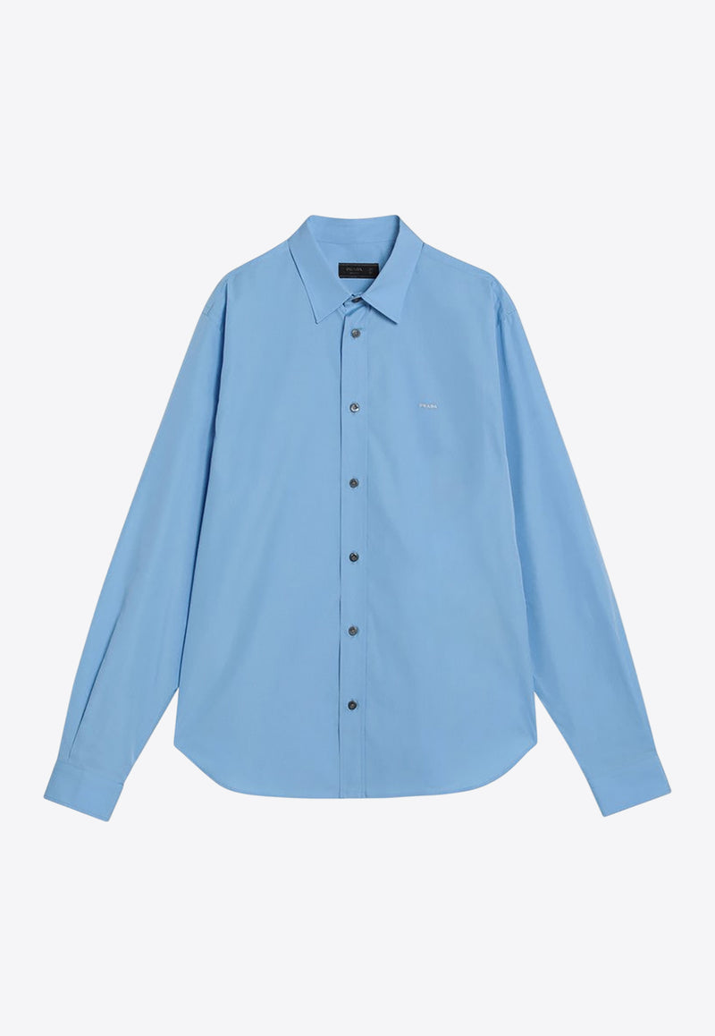 Prada Essential Long-Sleeved Shirt Light Blue UCN611WMO10IV/R_PRADA-F0YRX