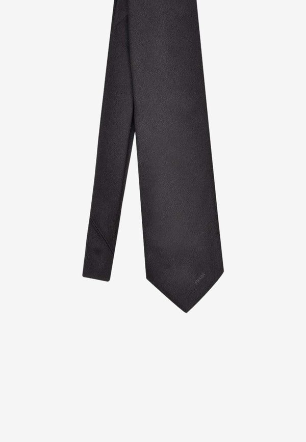 Prada Logo Silk Tie Black UCR77WCJ/O_PRADA-F0002