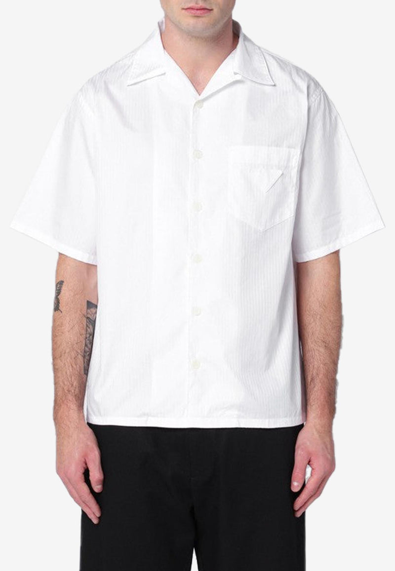 Prada Woven Logo Short-Sleeved Shirt White UCS414UMO16CI/Q_PRADA-F0009