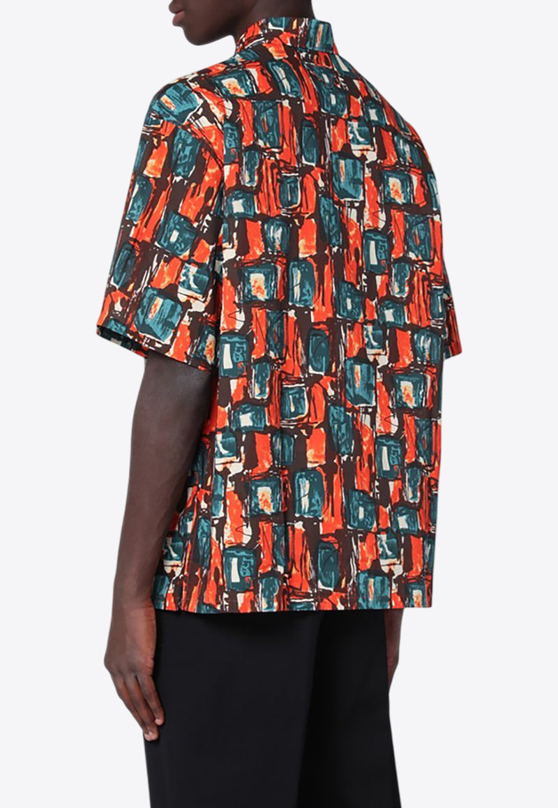 Prada Graphic Print Short-Sleeved Shirt Multicolor UCS440OOO16YE/Q_PRADA-F0049