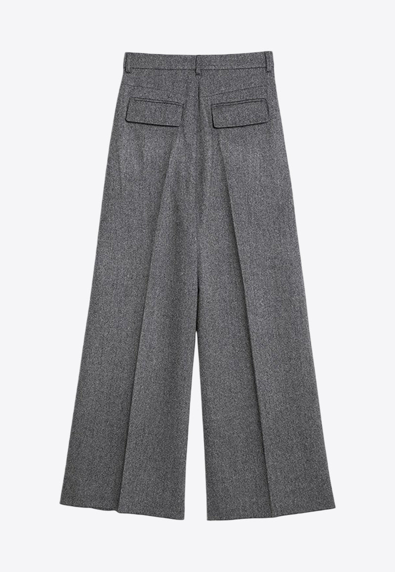 Sportmax Udente Wool Tweed Wide-Leg Pants Gray UDENTEWO/P_SPORM-002