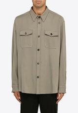 AMI PARIS Long-Sleeved Shirt in Wool UJK224WV0030/N_AMI-281 Taupe