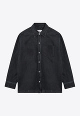 AMI PARIS Long-Sleeved Denim Shirt Black UJK261CO0037/P_AMI-001