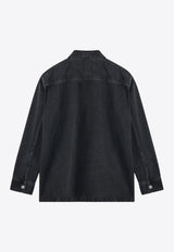 AMI PARIS Long-Sleeved Denim Shirt Black UJK261CO0037/P_AMI-001