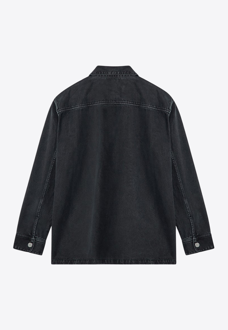 AMI PARIS Long-Sleeved Denim Shirt Black UJK261CO0037/P_AMI-001