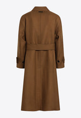 AMI PARIS Wool Single-Breasted Coat  Brown UJK816WV0078/R_AMI-216