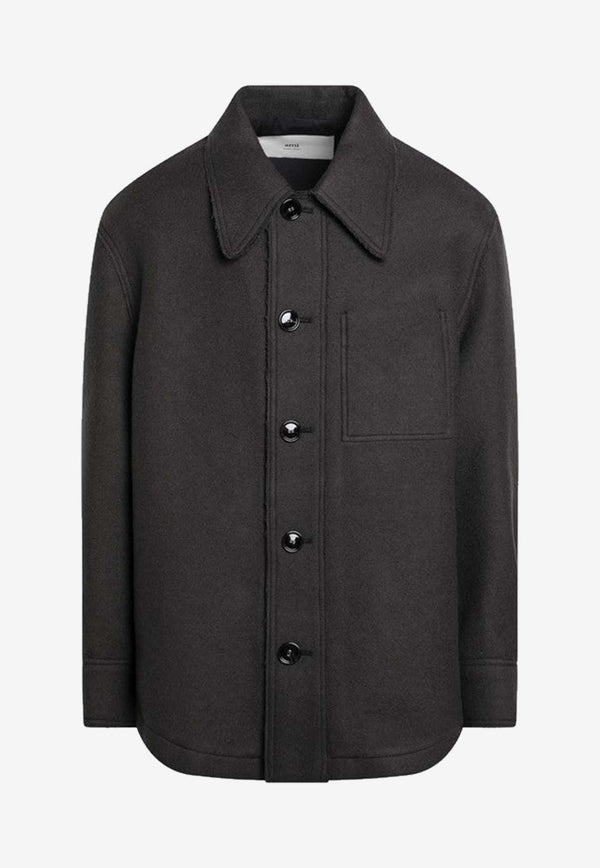 AMI PARIS Wool Buttoned Shirt Gray UJK824UWV0078/R_AMI-020