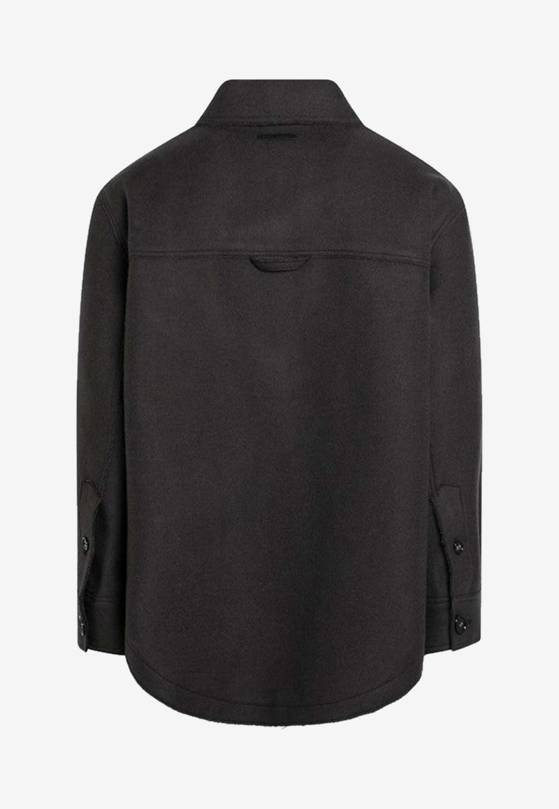 AMI PARIS Wool Buttoned Shirt Gray UJK824UWV0078/R_AMI-020