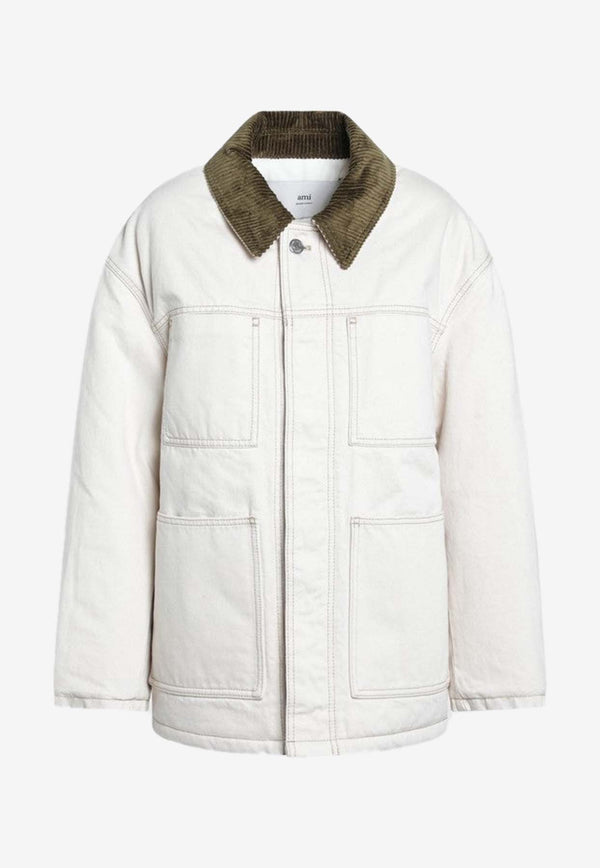AMI PARIS Padded Down Jacket White UJK834DE0106/R_AMI-150