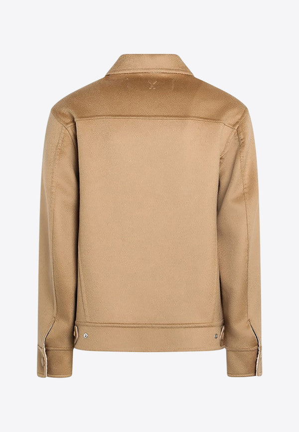 AMI PARIS Ami De Coeur Wool Trucker Jacket Beige UJK847WO0009/R_AMI-2802