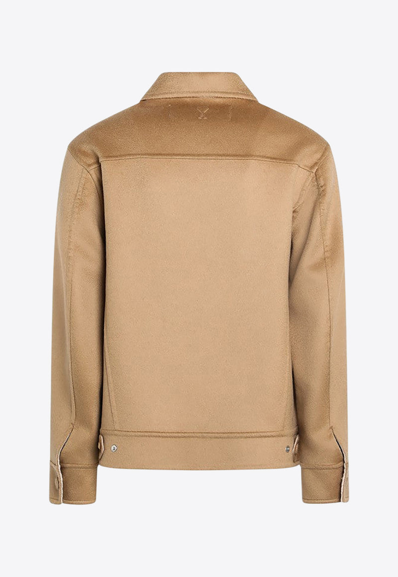 AMI PARIS Ami De Coeur Wool Trucker Jacket Beige UJK847WO0009/R_AMI-2802