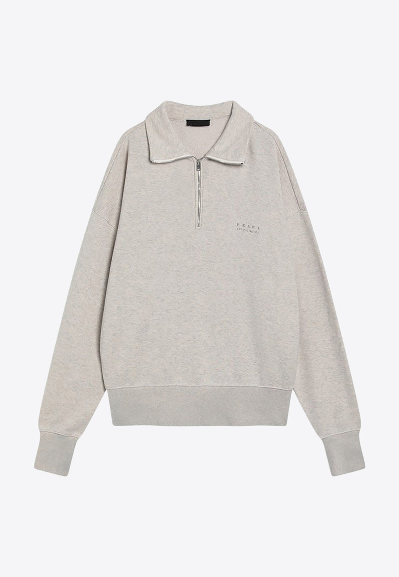 Prada Essential Half-Zip Sweatshirt Beige UJL39COOO17IP/R_PRADA-F0018