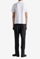 Prada Triangle Logo Polo T-shirt White