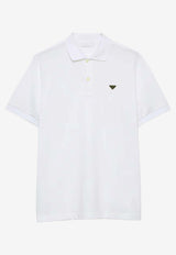 Prada Triangle Logo Polo T-shirt White