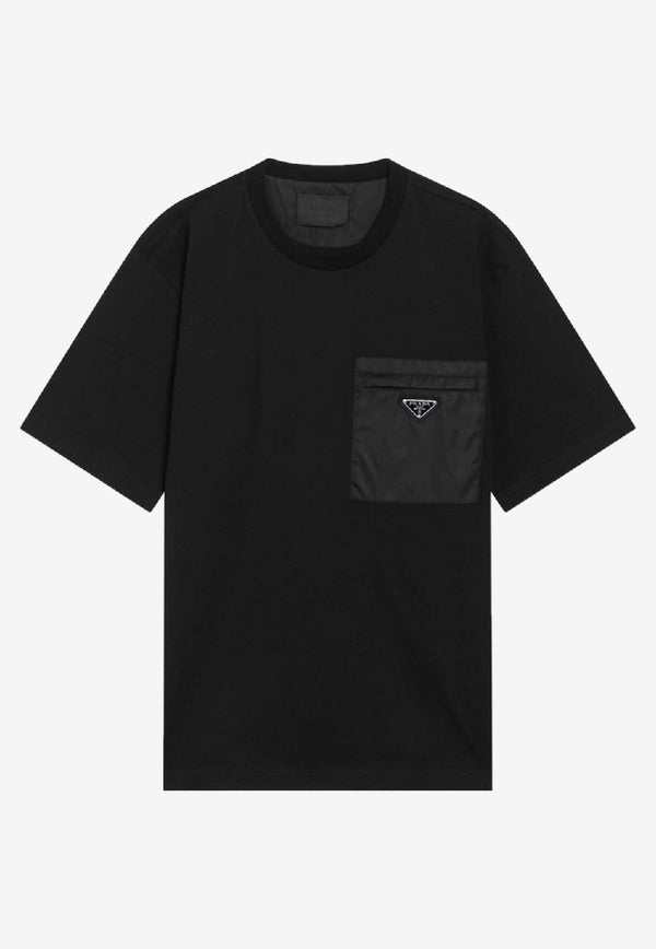 Prada Triangle Logo Pocket T-shirt Black UJN66111CK/S_PRADA-F0002