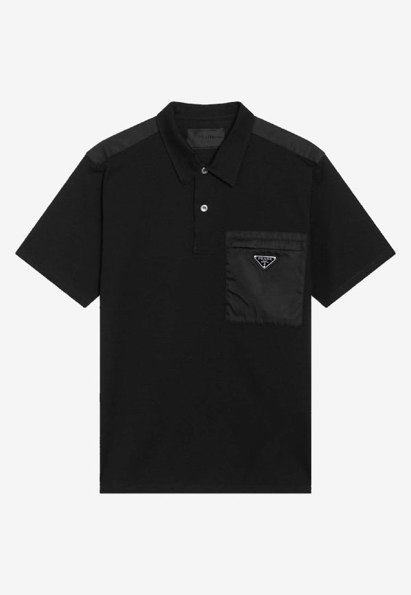 Prada Triangle Logo Pocket Polo T-shirt Black UJN703152Z/S_PRADA-F0806