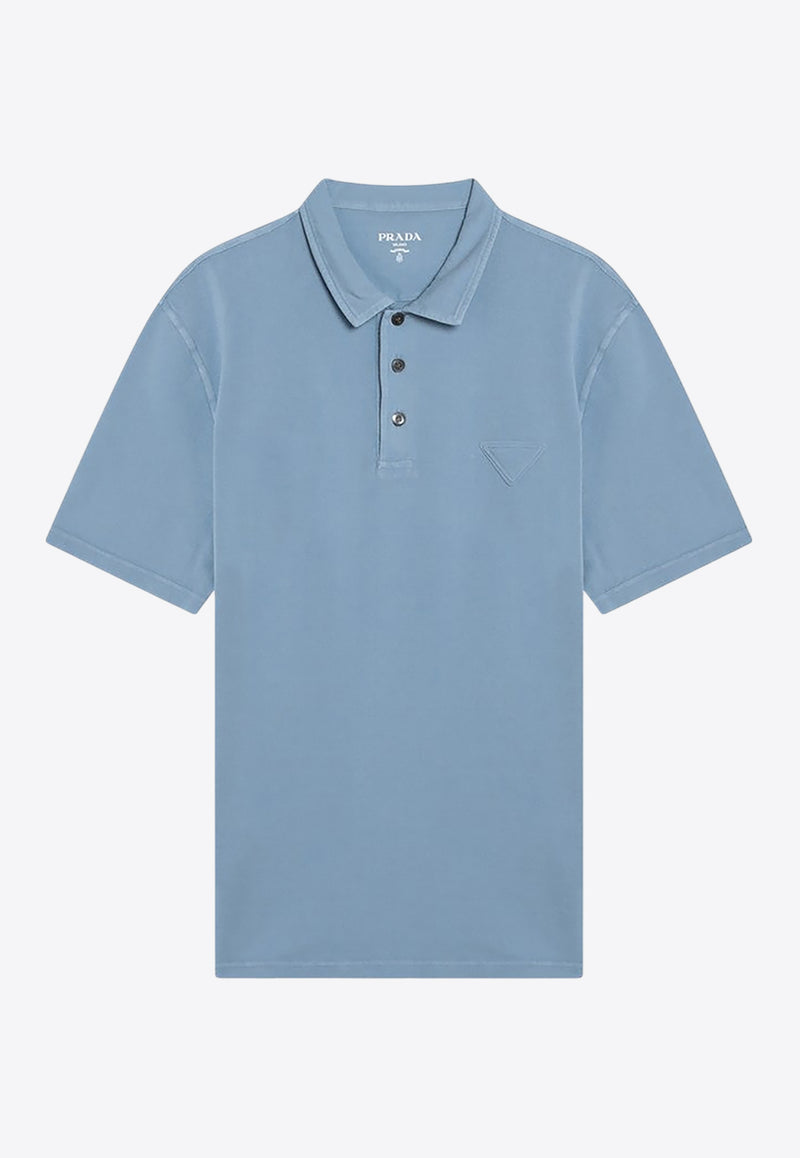 Prada Short-Sleeved Polo T-shirt Blue UJN851WMO16JM/Q_PRADA-F0237