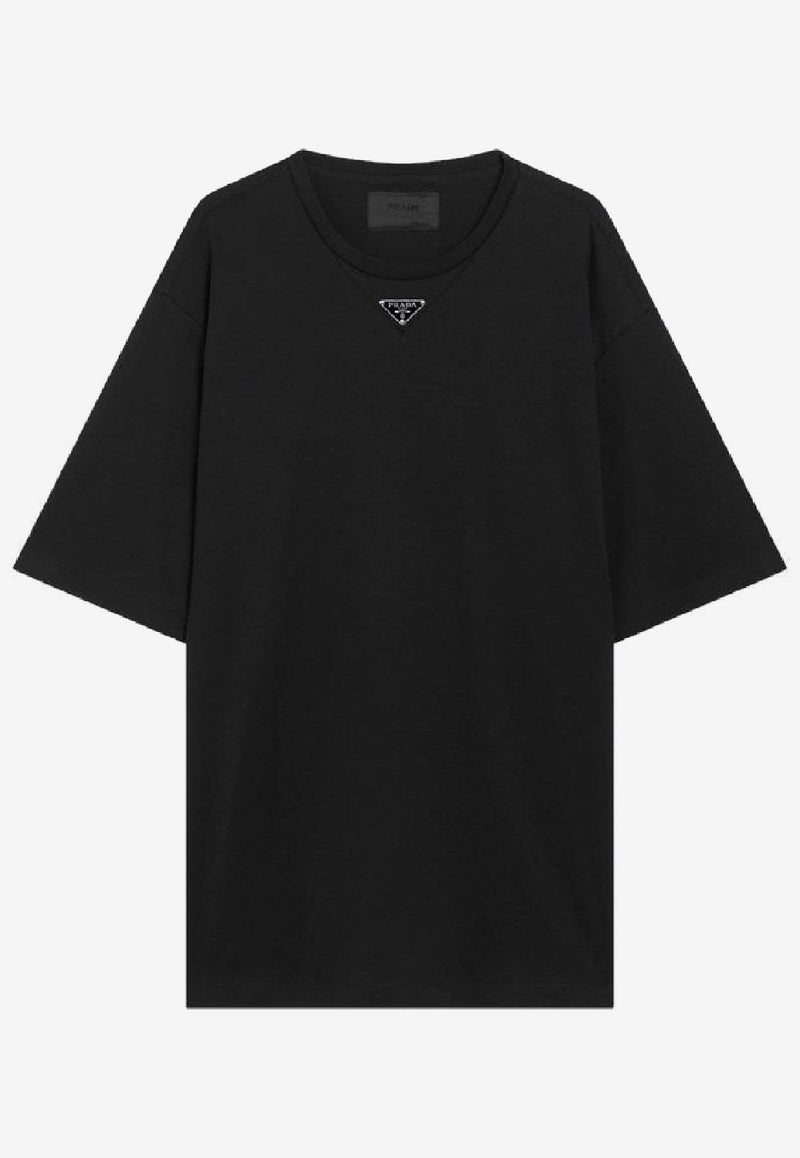 Prada Triangle Logo Oversized T-shirt Black UJN861240/S_PRADA-F0002