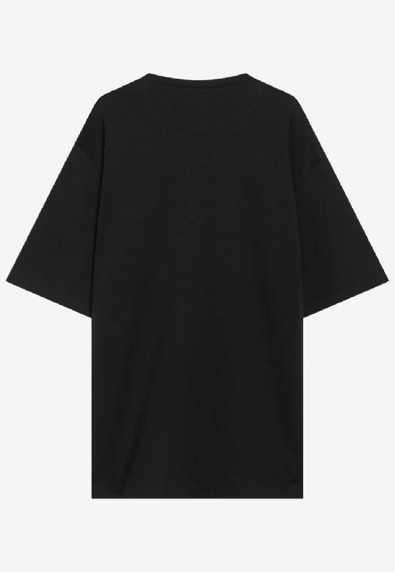 Prada Triangle Logo Oversized T-shirt Black UJN861240/S_PRADA-F0002