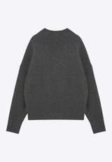 AMI PARIS Ami De Coeur Intarsia Knit Turtleneck Sweater Gray UKC025KN0032/P_AMI-061