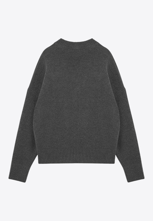 AMI PARIS Ami De Coeur Intarsia Knit Turtleneck Sweater Gray UKC025KN0032/P_AMI-061