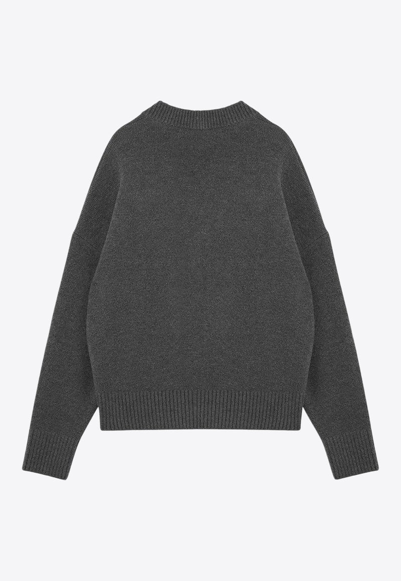 AMI PARIS Ami De Coeur Intarsia Knit Turtleneck Sweater Gray UKC025KN0032/P_AMI-061