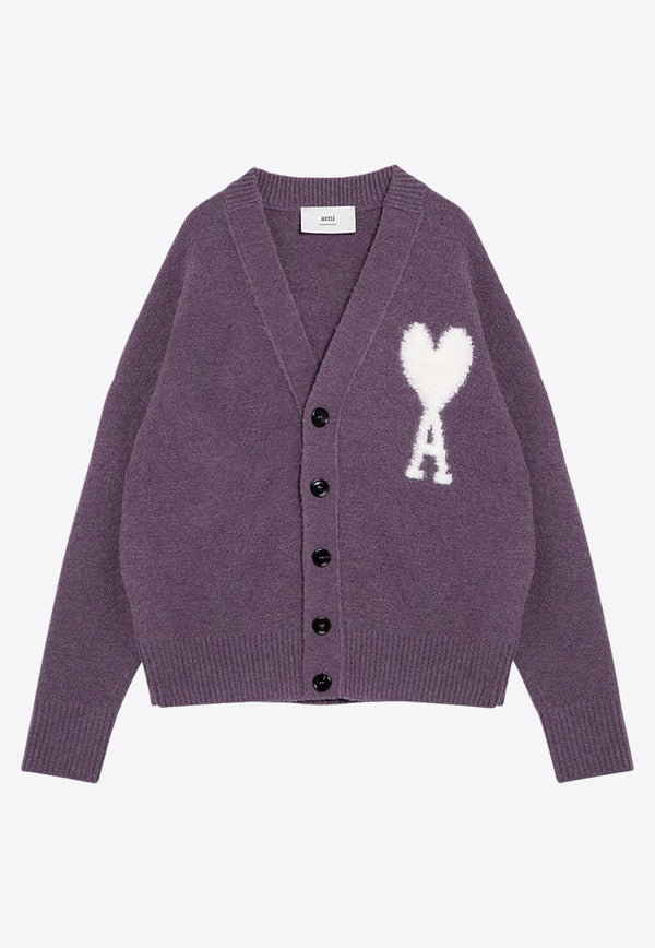 AMI PARIS Ami De Coeur Intarsia Knit Turtleneck Sweater Purple UKC025KN0032/P_AMI-504