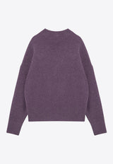 AMI PARIS Ami De Coeur Intarsia Knit Turtleneck Sweater Purple UKC025KN0032/P_AMI-504