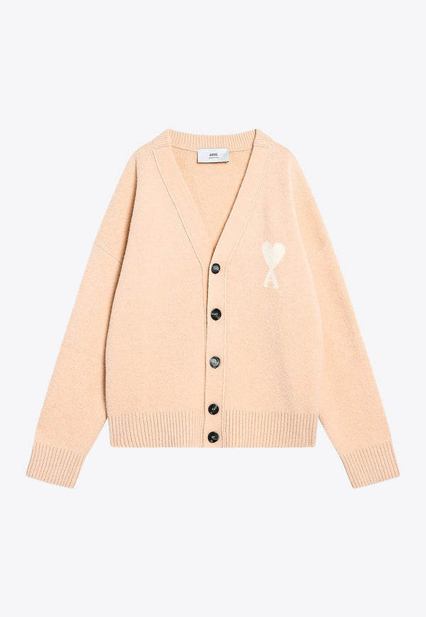 AMI PARIS Ami De Coeur Alpaca and Wool Cardigan Beige UKC365UKN0135/R_AMI-6807