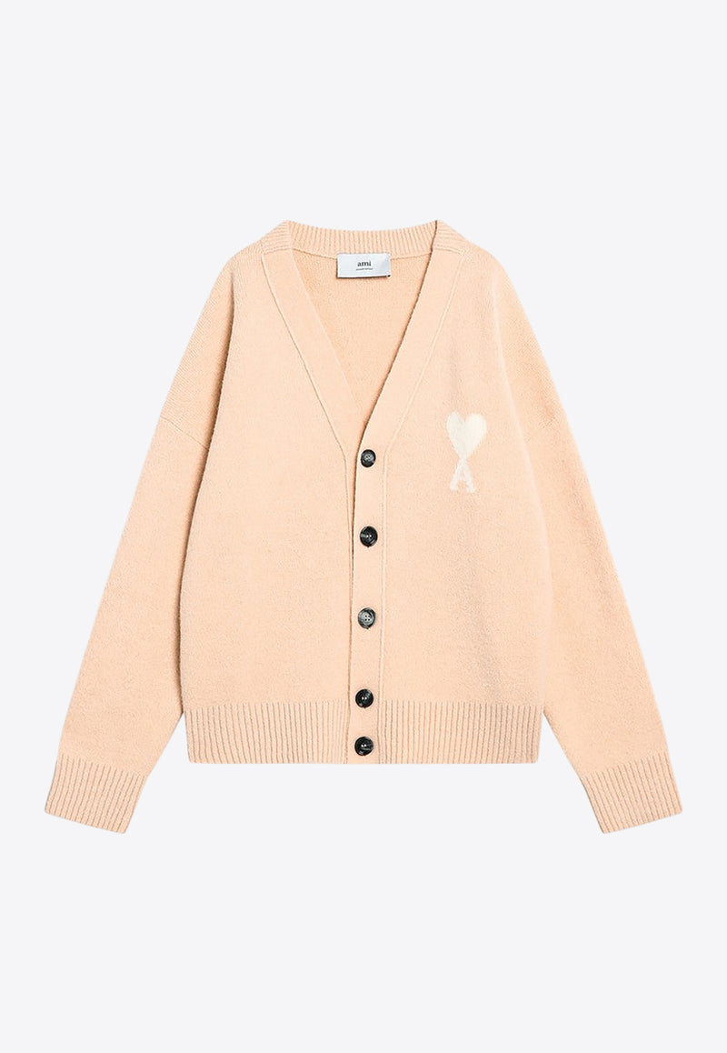 AMI PARIS Ami De Coeur Alpaca and Wool Cardigan Beige UKC365UKN0135/R_AMI-6807