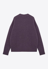 AMI PARIS Ami De Coeur Intarsia Knit Sweater Purple UKS025KN0032/P_AMI-504