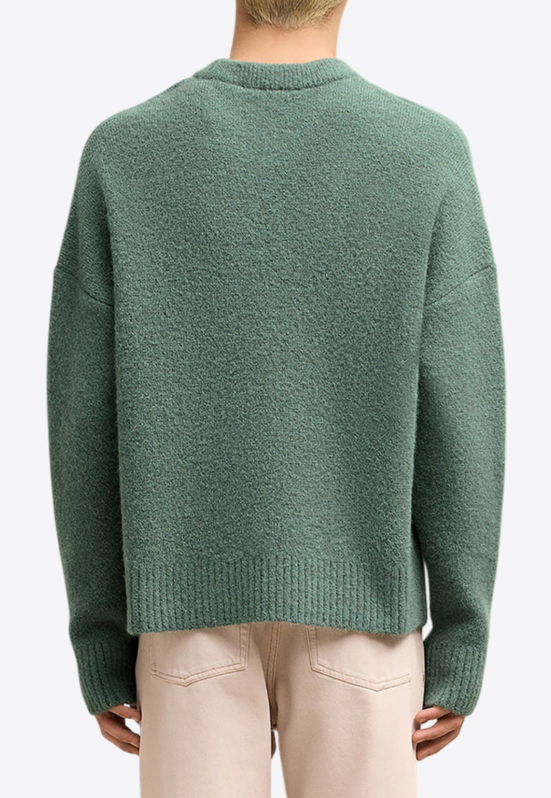 AMI PARIS Ami De Coeur Intarsia Knit Sweater Green UKS025.KN0032GREEN