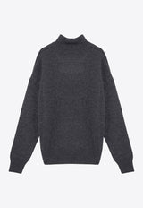AMI PARIS Ami De Coeur Intarsia Knit Sweater Gray UKS402018/P_AMI-067