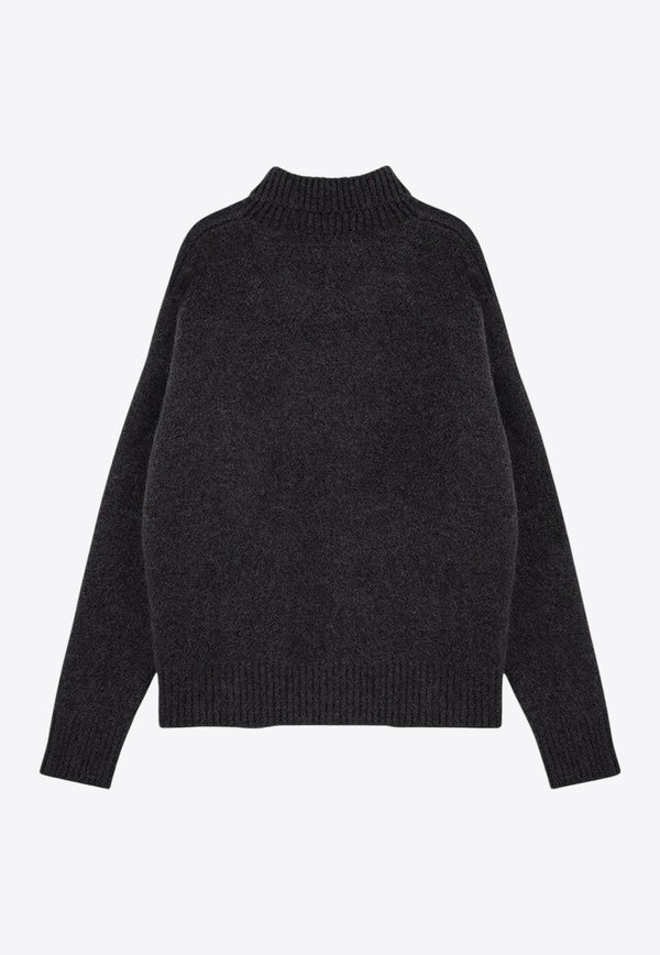 AMI PARIS Ami De Coeur Intarsia Knit Turtleneck Sweater Gray UKS425KN0032/P_AMI-061