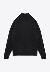 AMI PARIS Ami De Coeur Intarsia Knit Turtleneck Sweater Gray UKS425UKN0032/P_AMI-061