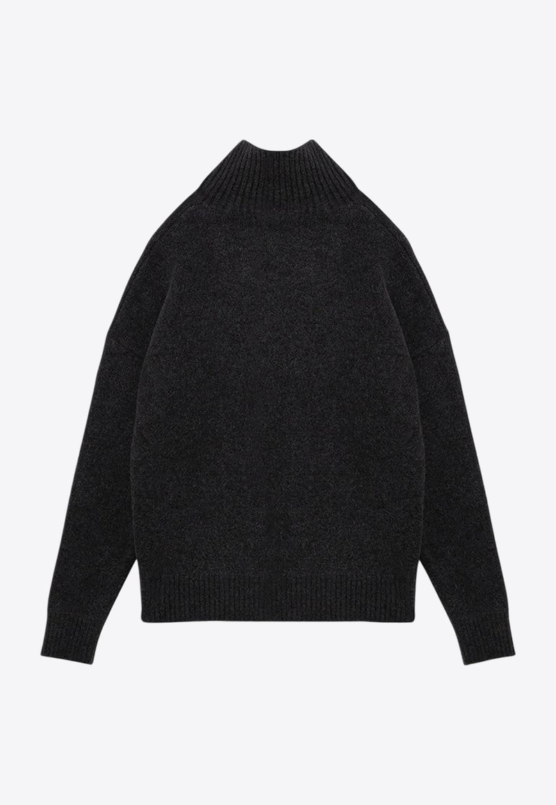 AMI PARIS Ami De Coeur Intarsia Knit Turtleneck Sweater Gray UKS425UKN0032/P_AMI-061