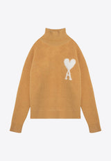 AMI PARIS Ami De Coeur Intarsia Knit Turtleneck Sweater Yellow UKS425UKN0032/P_AMI-724