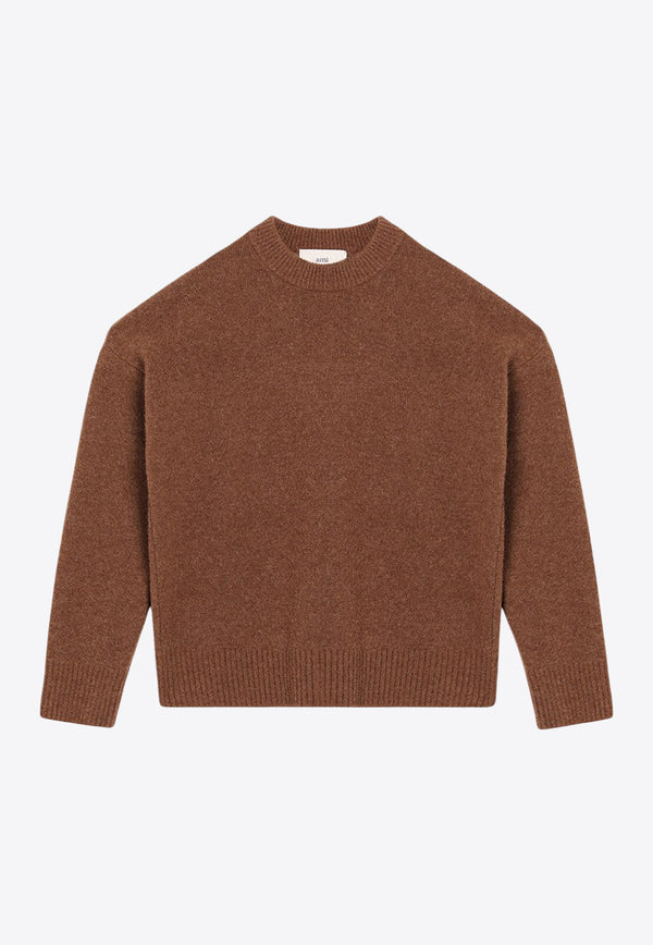 AMI PARIS Ami De Coeur Alpaca-Blend Sweater Brown UKS836UKN0135/R_AMI-217