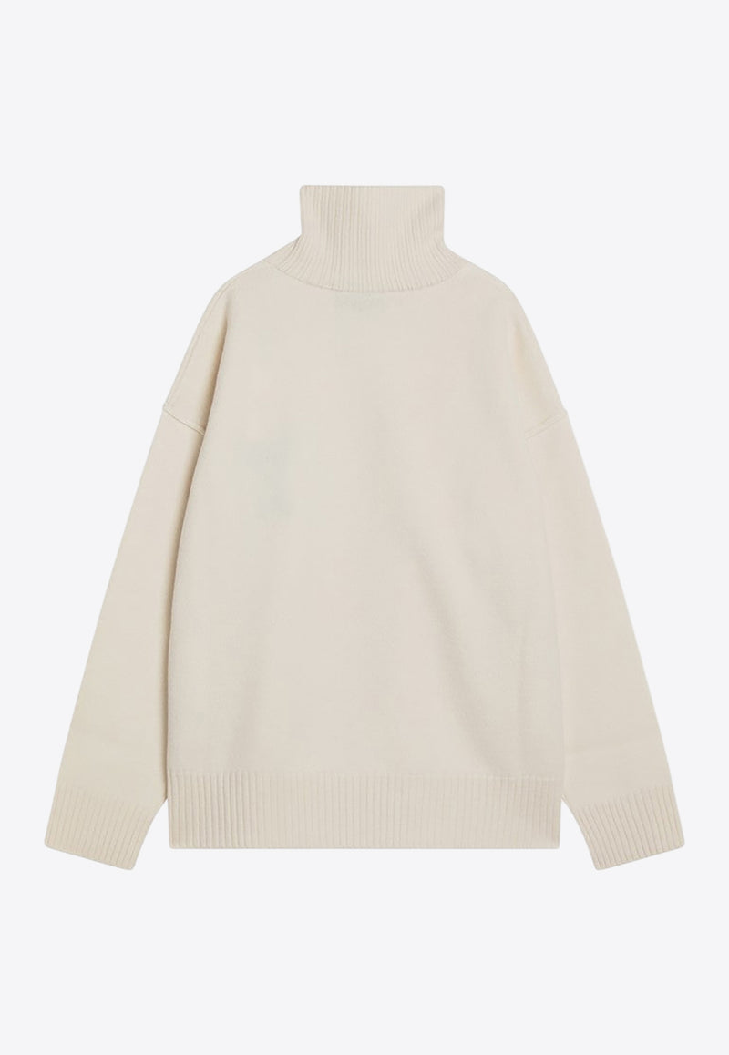 AMI PARIS Ami De Coeur Wool Turtleneck Sweater White UKS839U018/R_AMI-151
