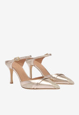 Malone Souliers Uma 80 Metallic Leather Mules Champagne UMA 80-36 CHAMPAGNE/CHAMPAGNE